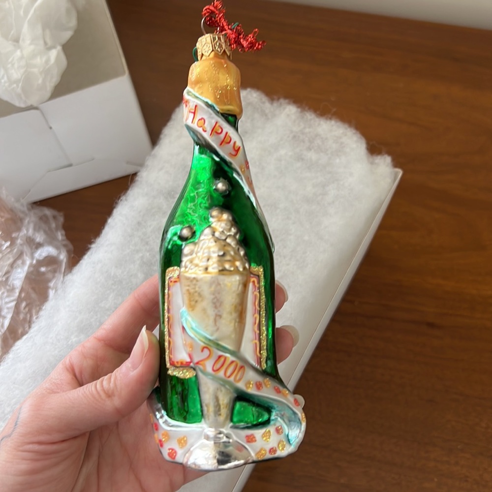 Christopher Radko Champagne Bottle Ornament